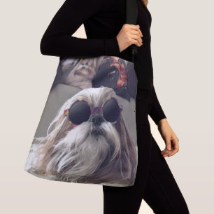 Bolsa Ajustável Foto legal de Shih Tzu com cabelo longo e óculos d