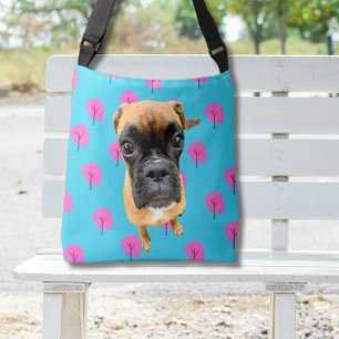 Bolsa Ajustável Foto personalizada engraçada Pet Lover Design azul