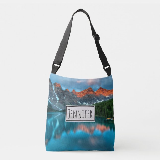 Bolsa Ajustável Fotografia de paisagem Cena Montanha e Lago (Frente)