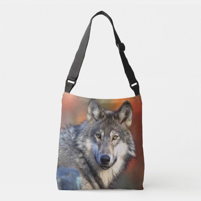 Bolsa Ajustável Fotografia do lobo (Frente)
