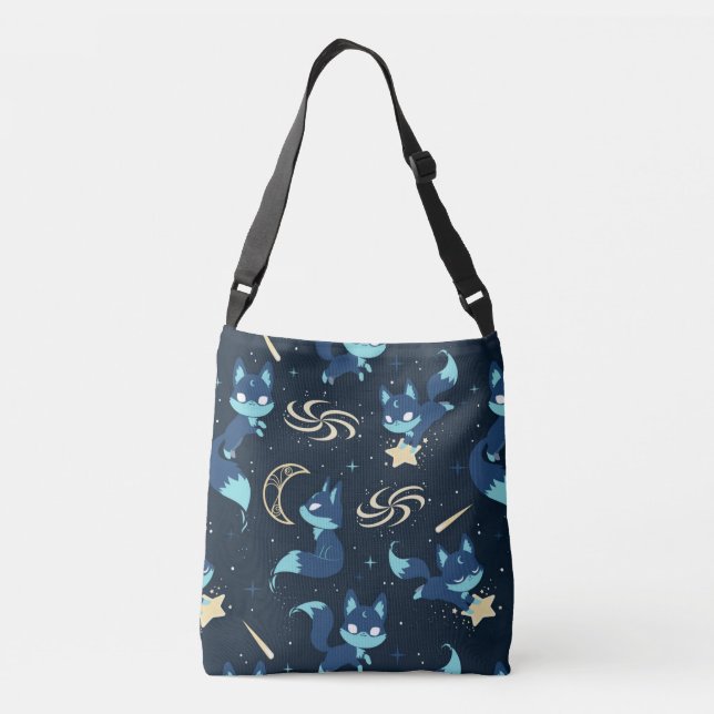 Bolsa Ajustável Fox Moon Dark Blue Moon Foxes (Verso)