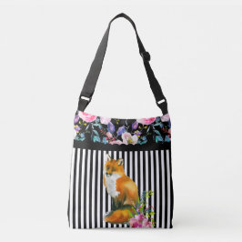 Bolsa Ajustável Fox vermelho floral & saco de Crossbody da listra
