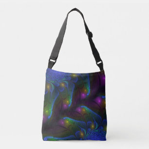 Bolsa Ajustável Fractal Abstrato de Disquete Moderno e Luminoso Co