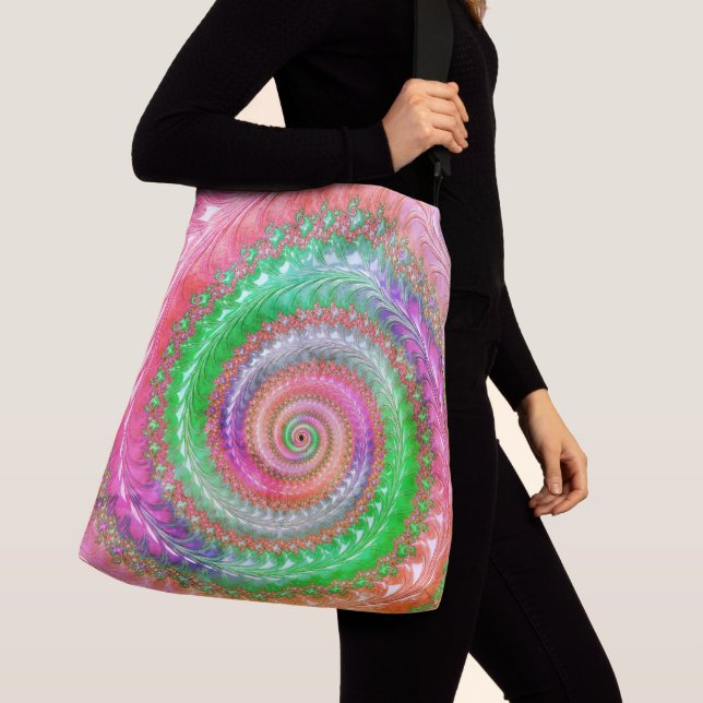 Bolsa Ajustável Fractal Abstrato digital espiral colorido (Close Up)