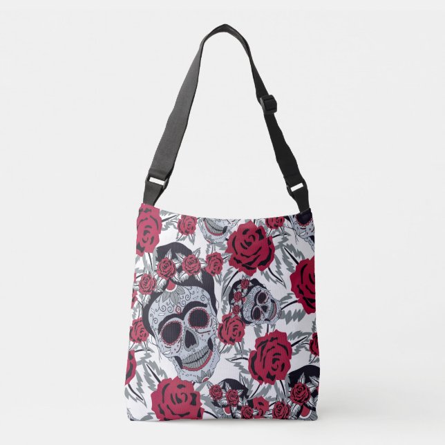 Bolsa Ajustável Frida Kahlo  and roses  (Frente)