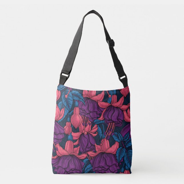 Bolsa Ajustável Fúcsia em azul e roxo (Frente)