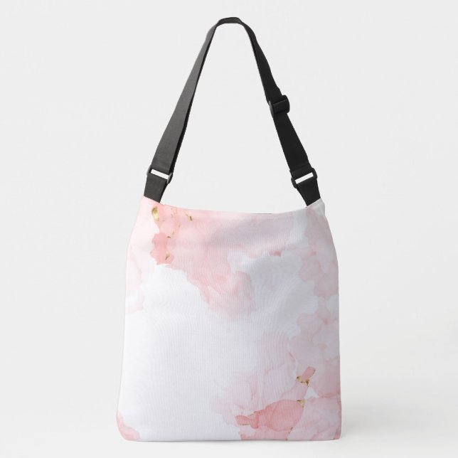 Bolsa Ajustável Fundo de Cores d'Água Rosa Suave (Frente)