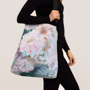 Bolsa Ajustável Fundo Floral da Pastel Watercolor