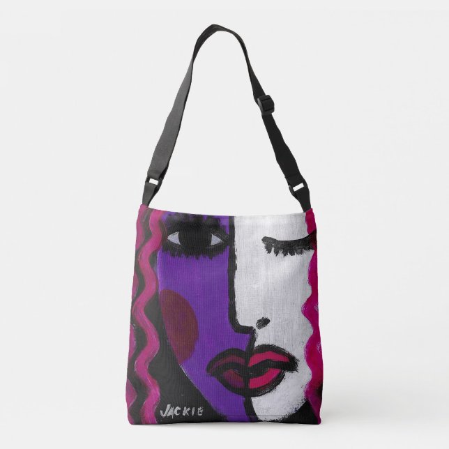 Bolsa Ajustável Funky Abstract Female Face (Verso)