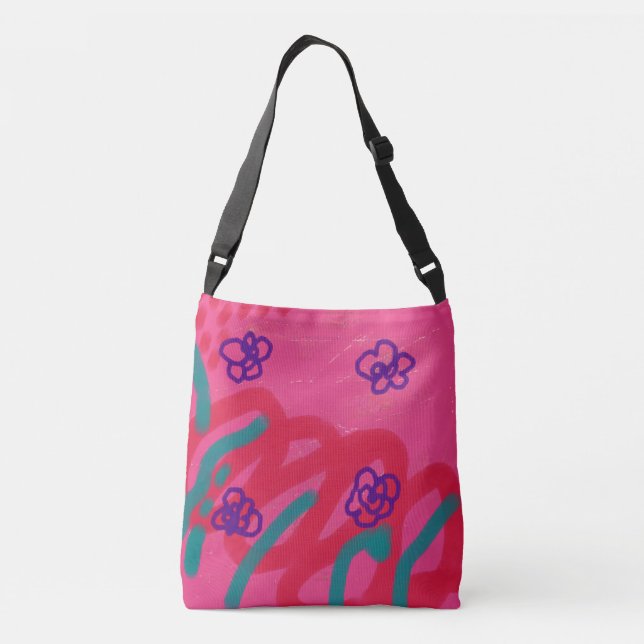 Bolsa Ajustável Funky Abstract Flowers (Verso)