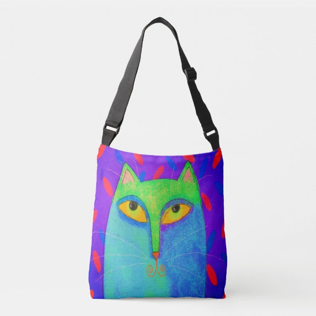Bolsa Ajustável Funky Abstrato Cat (Frente)