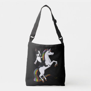 Bolsa Ajustável Funny Boston Terrier Dog pilotando Unicorn