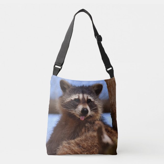 Bolsa Ajustável Funny Raccoon Sticking It's Tongue Out (Frente)