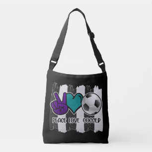 Bolsa Ajustável Futebol de amor à paz em branco e preto