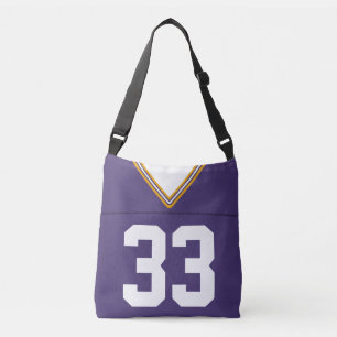 Bolsa Ajustável Futebol Jersey, nome e número personalizados roxos