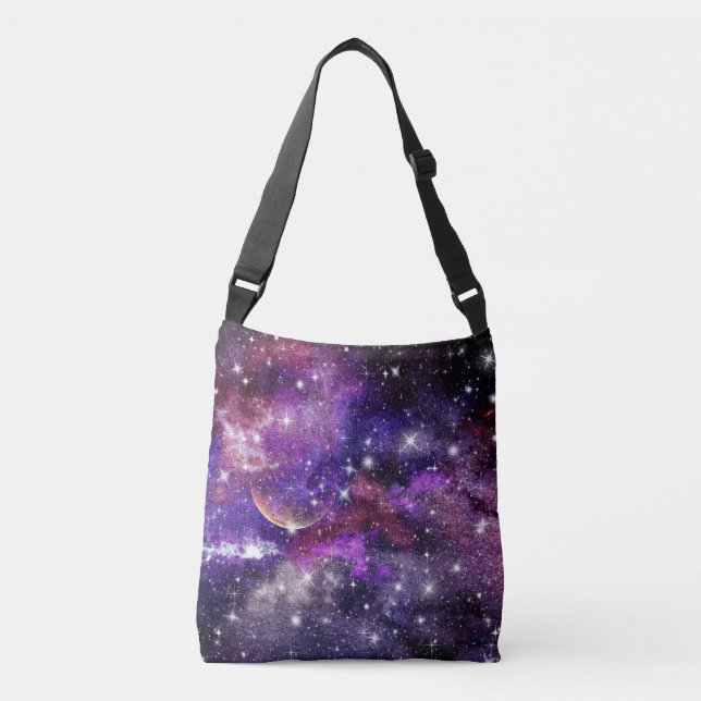 Bolsa Ajustável Galáxia Violeta Via Láctea Com Planeta (Frente)