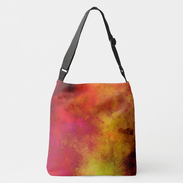 Bolsa Ajustável Galaxy Paint Splatter efeito amarelo vermelho (Verso)