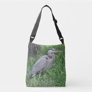 Bolsa Ajustável Garça-real de grande azul fotográfica da arte