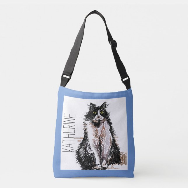 Bolsa Ajustável Garotas bonitas Tuxedo Gato Jogando Alça De Pet (Frente)