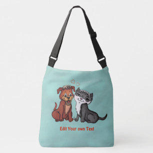 Bolsa Ajustável Gatinho e puppy, Edite seu texto