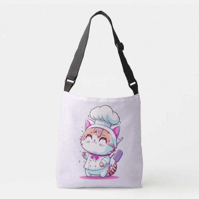 Bolsa Ajustável Gatinho Gatinho Gatinho Feliz de Padaria | (Frente)