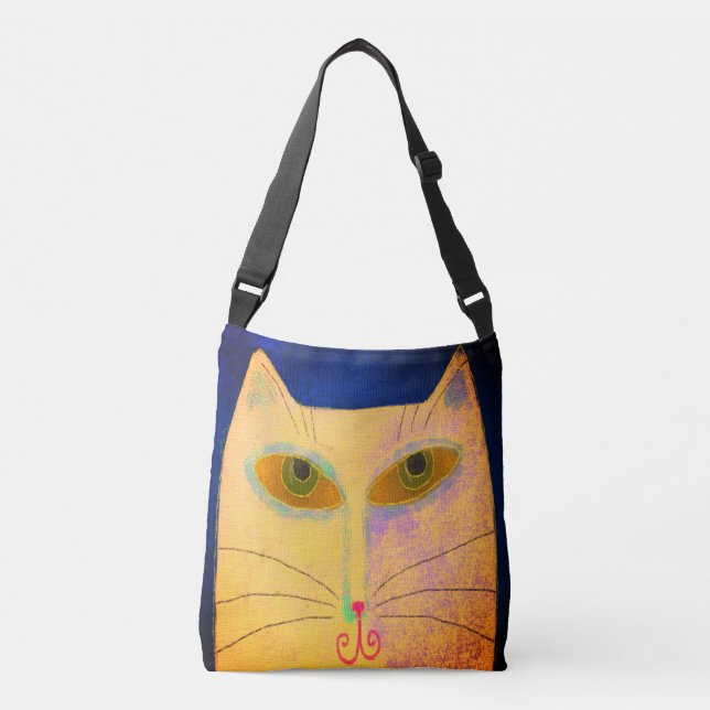 Bolsa Ajustável Gato Amarelo abstrato (Frente)