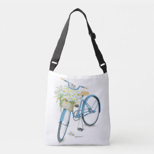 Bolsa Ajustável gato branco nas margaridas na bicicleta
