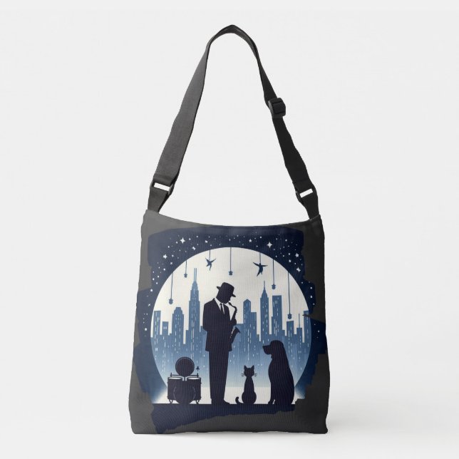 Bolsa Ajustável Gato, cão, jazz (Frente)