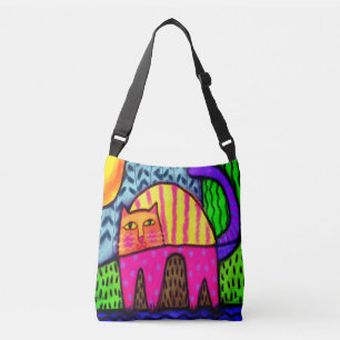Bolsa Ajustável Gato Colorido de Abstrato