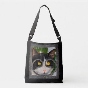 Bolsa Ajustável Gato curioso com óculos Foto de Pet Engraçado