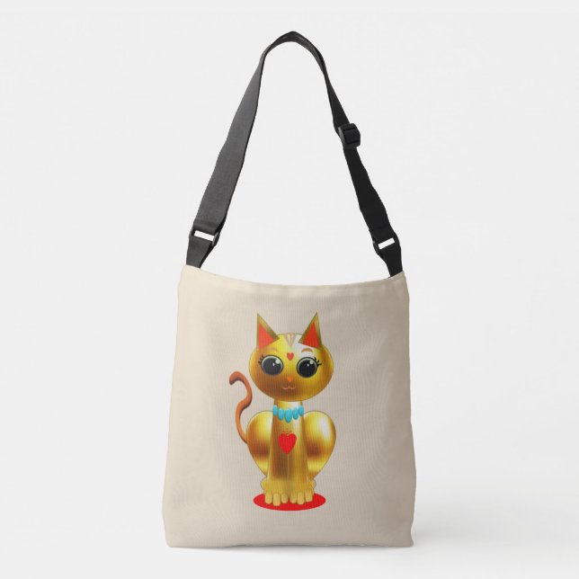 Bolsa Ajustável Gato dourado fofo (Frente)