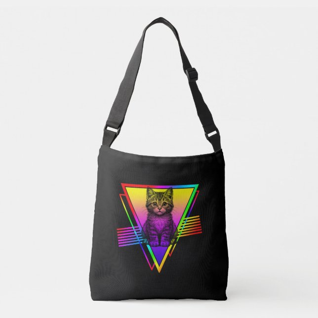Bolsa Ajustável Gato Fofo Retrô (Frente)