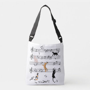 Bolsa Ajustável Gato Jogando Música De Nota, Presente De Gato Malv