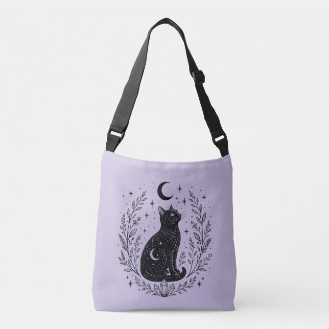 Bolsa Ajustável Gato místico bajo la luna (Frente)