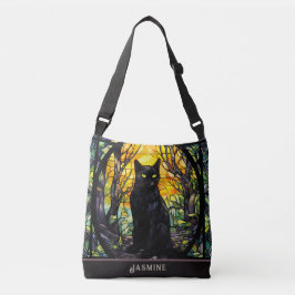 Bolsa Ajustável Gato Negro, Vidro Estido Amarelo