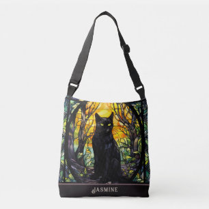 Bolsa Ajustável Gato Negro, Vidro Estido Amarelo