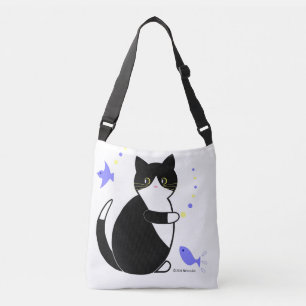 Bolsa Ajustável Gato Preto e Branco, Gato Tuxedo
