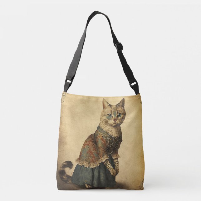 Bolsa Ajustável Gato Vintage Vitoriano (Verso)