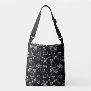 Bolsa Ajustável Gatos brancos em preto