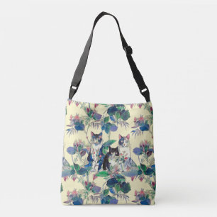 Bolsa Ajustável Gatos em Aquarela em um Jardim