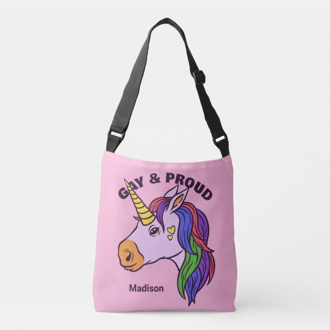 Bolsa Ajustável Gay de Texto Personalizado Unicorn (Frente)
