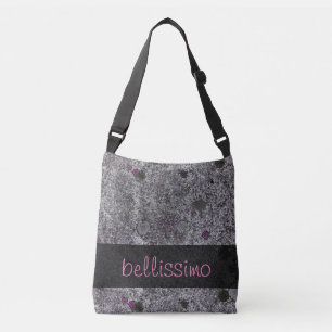 Bolsa Ajustável Geologia Cinza Granita com Detalhes Rosa qualquer