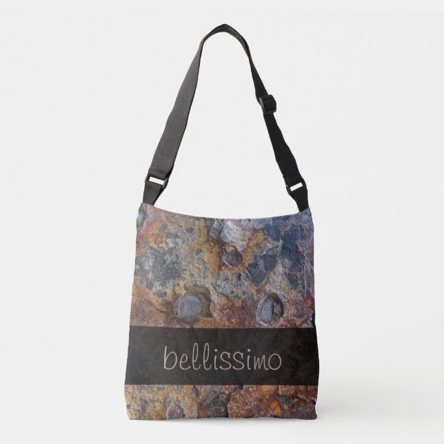 Bolsa Ajustável Geologia Grungy Rock Texture qualquer texto (Frente)
