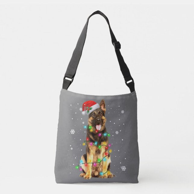 Bolsa Ajustável German shepherd Cão Árvore Natal Doce Xmas Do (Frente)