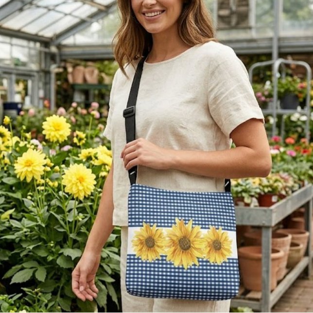 Bolsa Ajustável Ginga Azul-Marinho com Girassóis (Criador carregado)