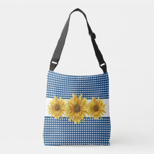 Bolsa Ajustável Ginga Azul-Marinho com Girassóis