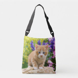 Bolsa Ajustável Ginger Cat Kitten em Flor Garden Foto em