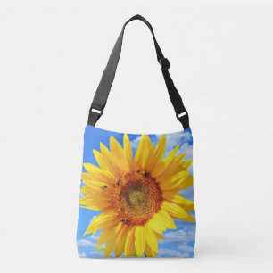 Bolsa Ajustável Girassol Amarelo e Abelhas no Céu Azul - Verão 