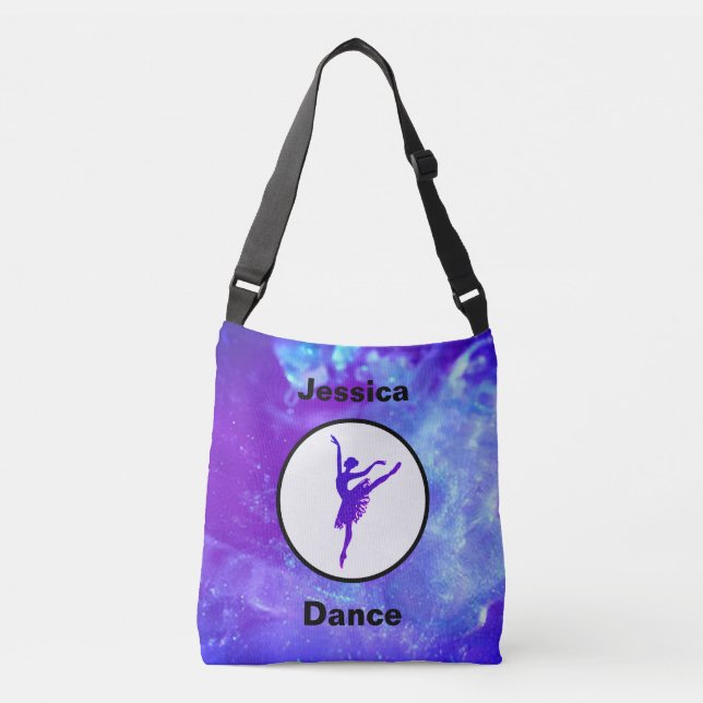 Bolsa Ajustável Girls Ballerina Dancer Watercolor Bag (Frente)