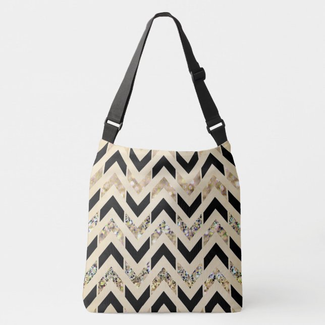 Bolsa Ajustável Glitter Chevron Dourado (Frente)